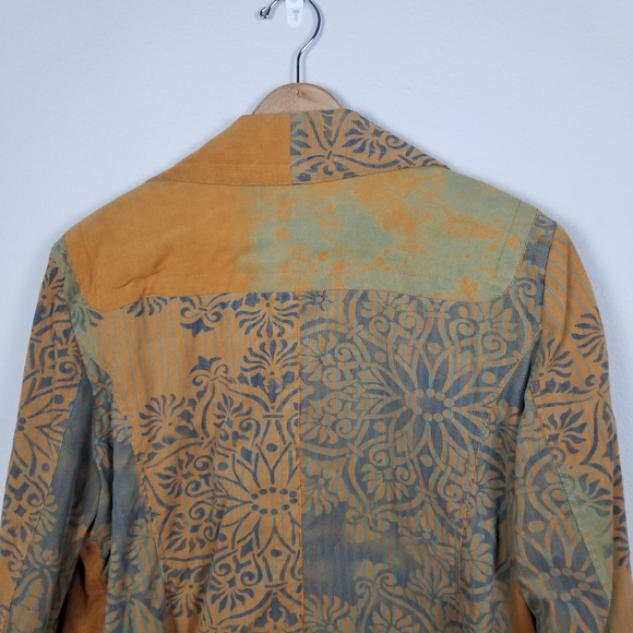 Vintage 90s Y2K Alain Weiz Sport Printed Double-breasted Corduroy Jacket Sz 18 - Picture 9 of 15